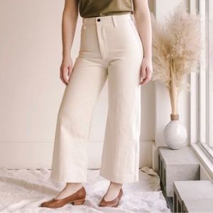 Ozma Wide Leg Crop Bull Denim Jeans 26